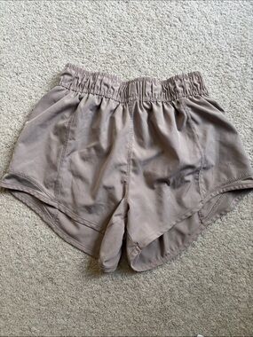High-Waist Athletic Shorts in Taupe